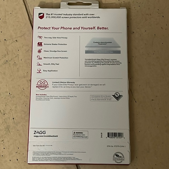 Invisible Shield Glass Elite Privacy Screen Shield 12 Pro Max - Picture 2 of 2